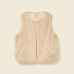 Gilet sans manches doubl&eacute; beige femme