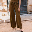 Pantalon loose avec ceinture vert kaki femme