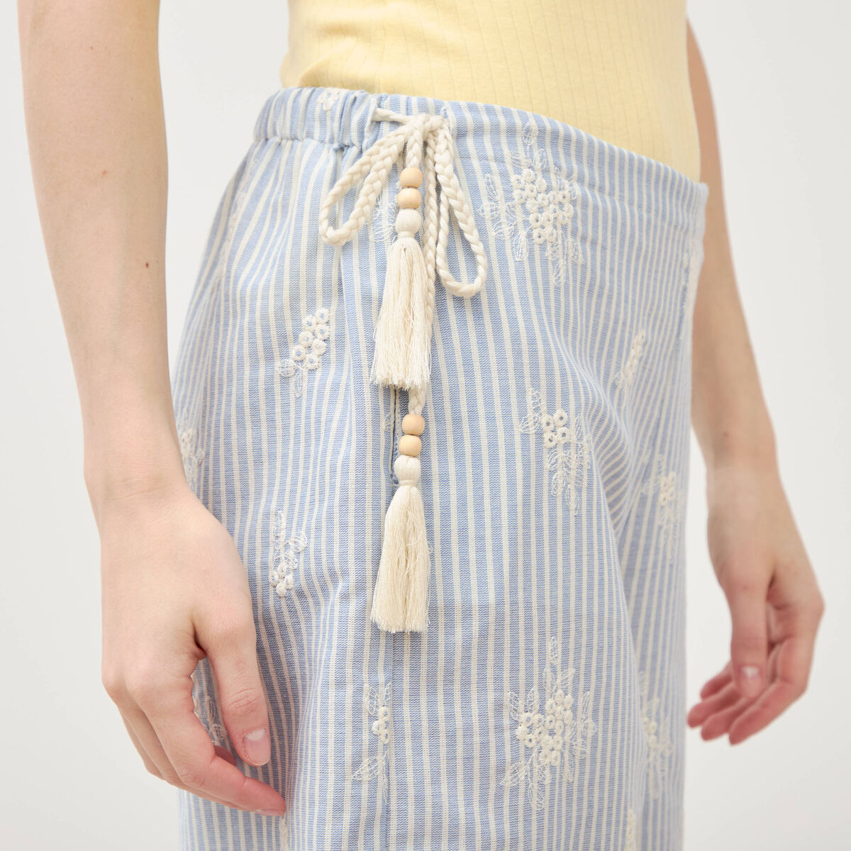 Pantalon loose taille standard bleu clair femme