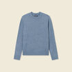 Pull manches longues col rond bleu gris homme