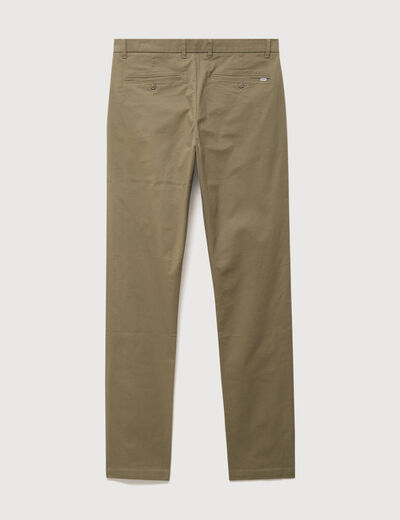 Pantalon chino slim vert kaki homme