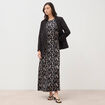 Robe longue droite sans manches noir femme