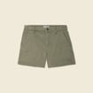 Short chino éco-responsable vert kaki femme
