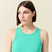Débardeur 2 en 1 avec brassière intégrée vert turquoise femme