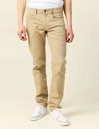 Jeans éco-responsable straight denim beige homme