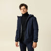 Parka courte droite effet polaire bleu marine homme