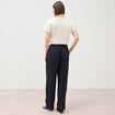 Pantalon standard fluide bleu marine femme