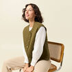 Gilet sans manches vert kaki femme