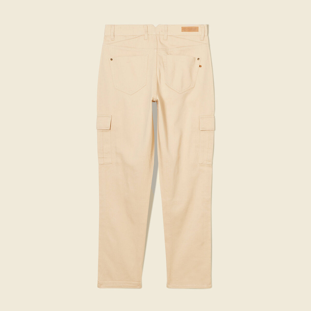 Pantalon cargo beige femme