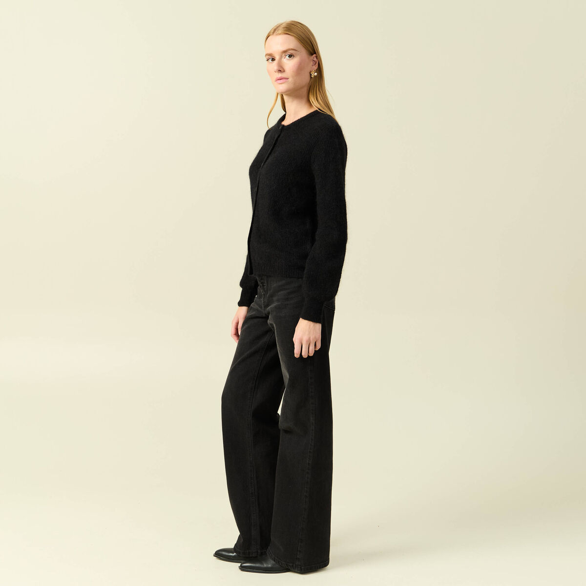 Gilet manches longues noir femme
