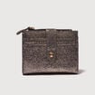 Portefeuille en cuir gris fonc&eacute; femme