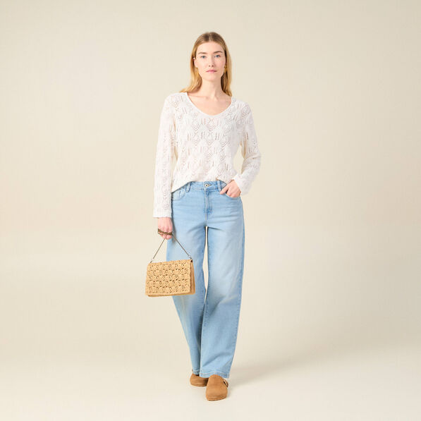Pull éco-responsable ecru femme