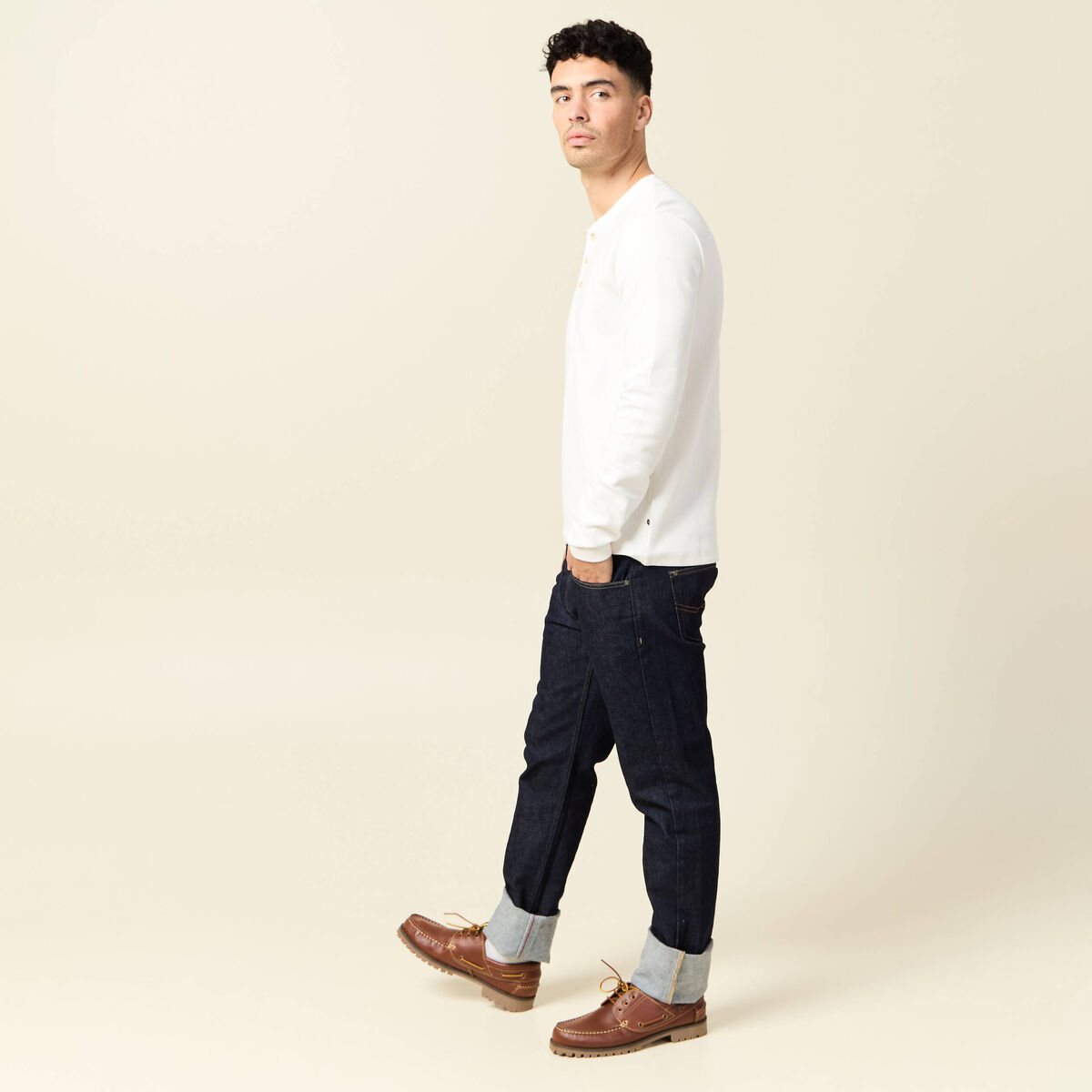 T-shirt manches longues ecru homme