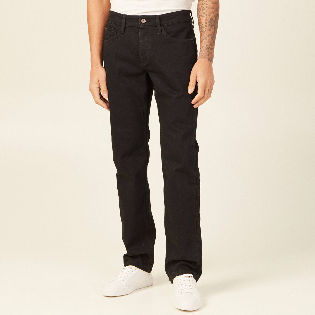 Jeans regular longueur 34 denim noir homme