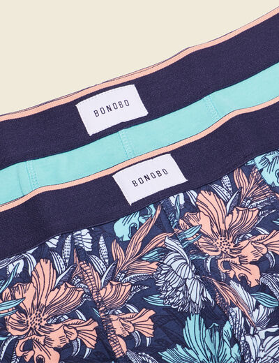 Lot 2 boxers bleu turquoise homme