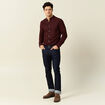 Chemise manches longues bordeaux homme