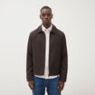 Veste oversize courte col classique marron homme
