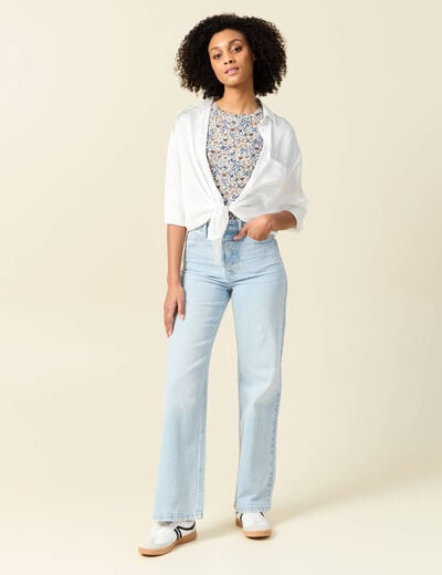 T-shirt manches courtes bleu clair femme