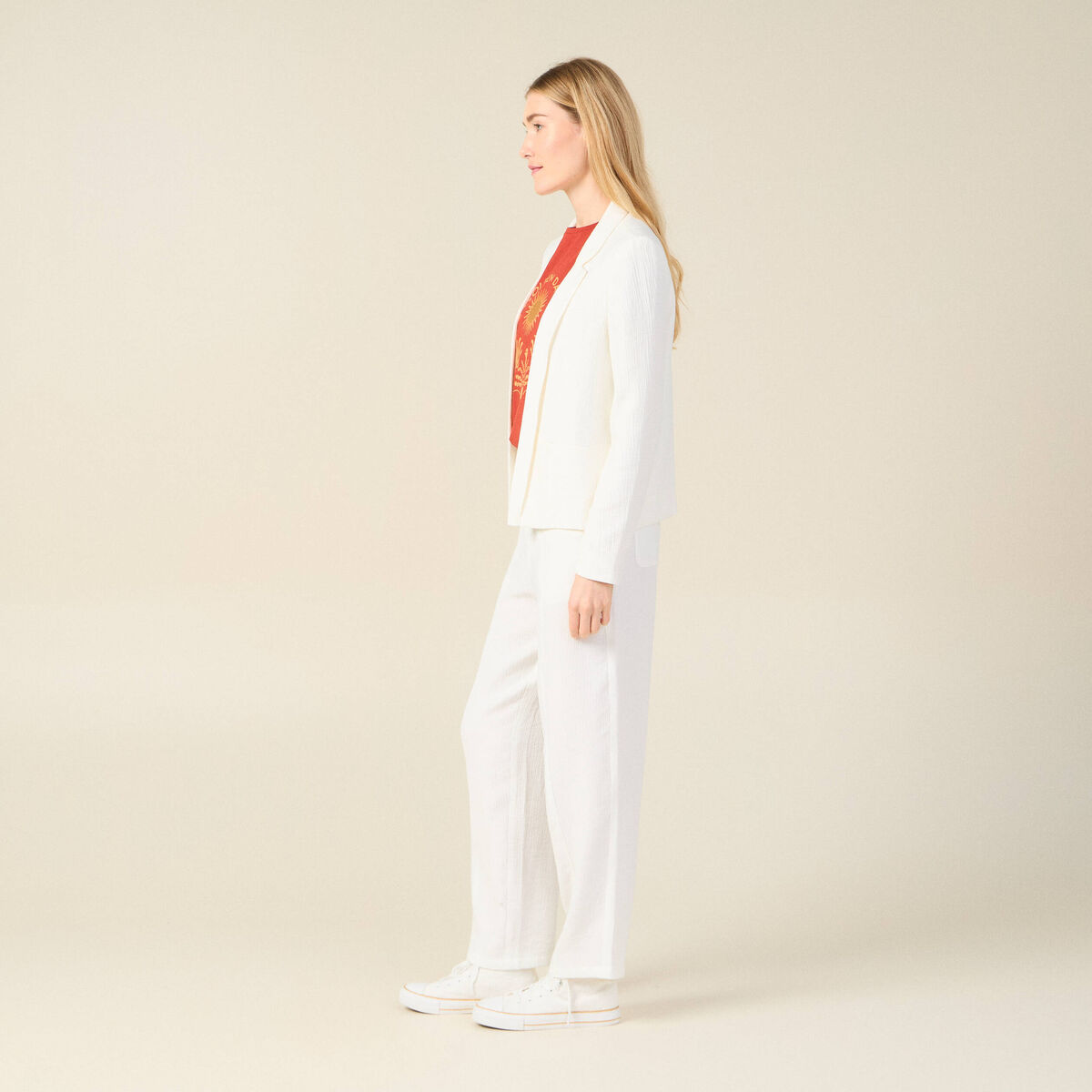 Veste blazer éco-responsable ecru femme