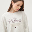 Sweat droit manches longues gris clair femme
