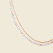 Double collier à perles blanc femme