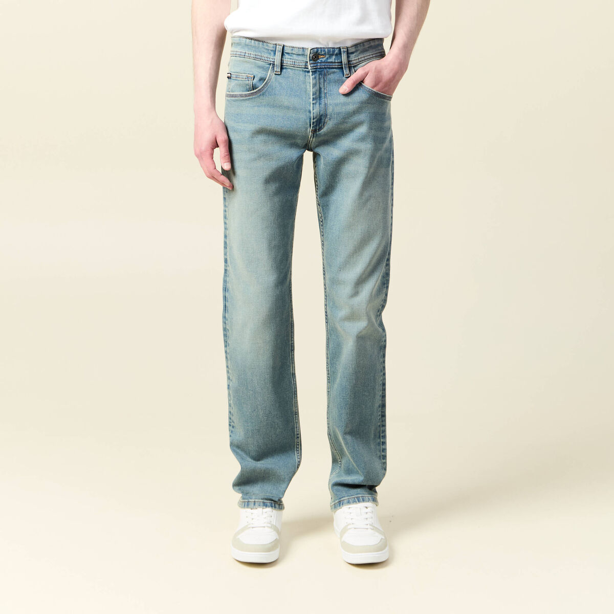 Jeans straight denim dirty homme