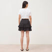 Mini-jupe fluide en coton doubl&eacute;e noir femme