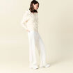 Pull &agrave; capuche zipp&eacute; creme femme