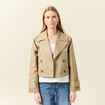 Trench court fluide beige femme