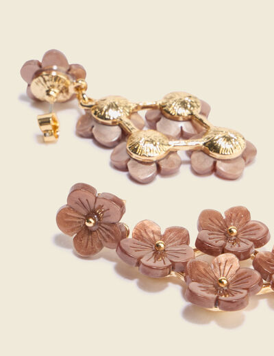 Boucles d'oreilles vieux rose femme