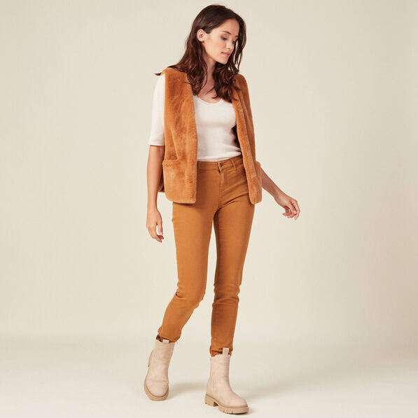pantalon slim marron femme Pantalon slim marron femme