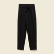 Pantalon carotte taille haute noir femme