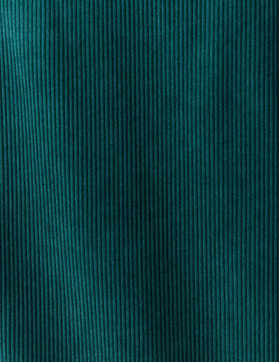 Robe droite velours col polo vert fonc&eacute; femme
