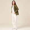 Gilet manches longues vert kaki femme