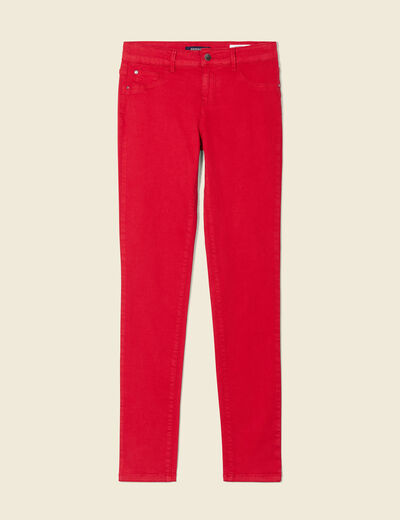 Pantalon slim rouge foncé femme