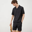 Bermuda coupe droite noir homme