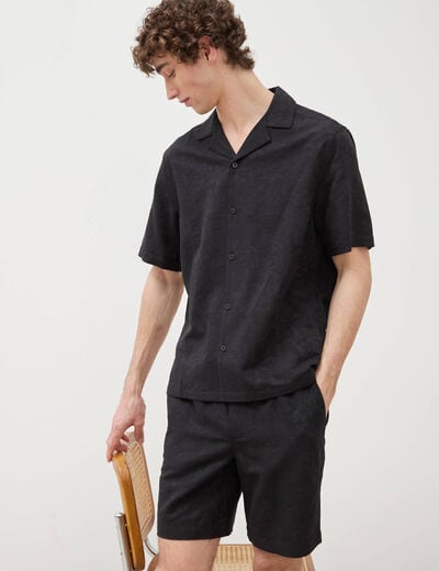 Bermuda coupe droite noir homme