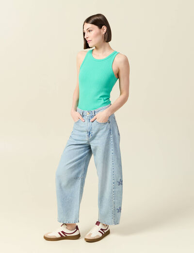 D&eacute;bardeur 2 en 1 avec brassi&egrave;re int&eacute;gr&eacute;e vert turquoise femme