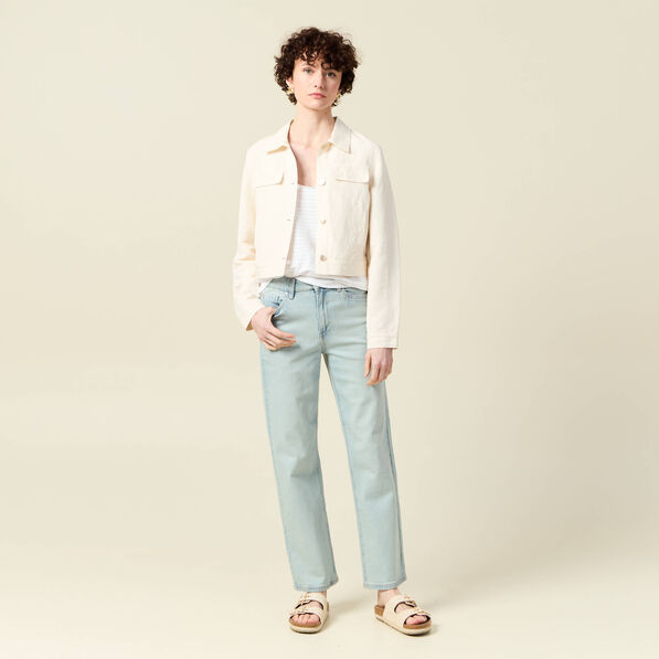 Jeans droit 7/8ème denim baby bleu femme