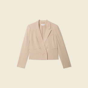Veste blazer double boutonnage beige femme
