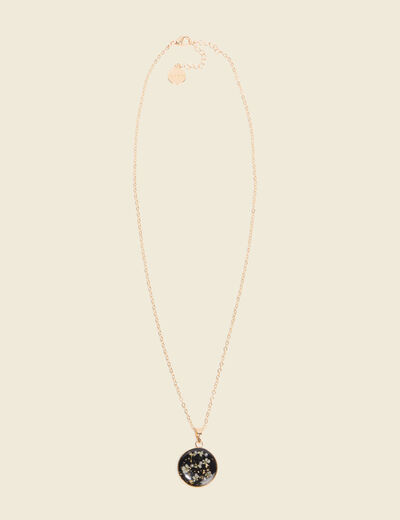 Collier avec pendentif noir femme