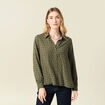 Chemise manches longues fluide vert kaki femme