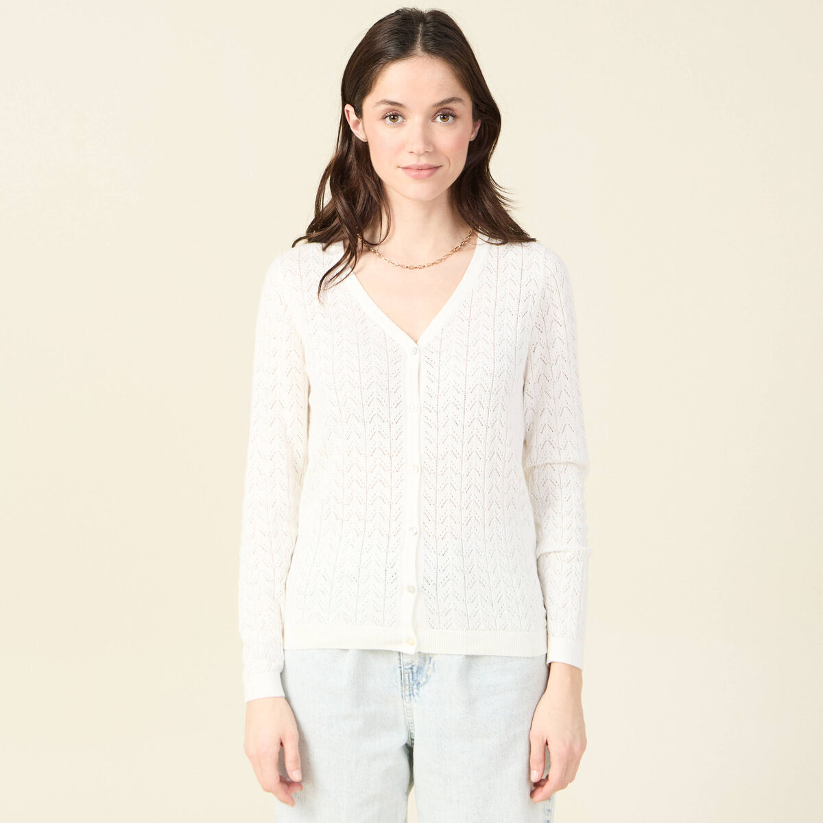 Gilet éco-responsable ecru femme