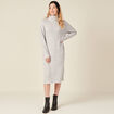 Robe pull longue col roulé gris femme