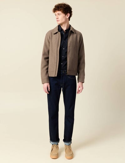 Chemise en coton manches longues bleu homme