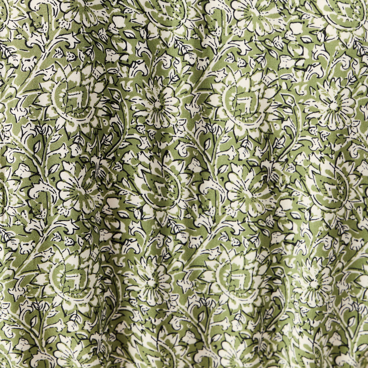 Robe évasée ceinturée vert kaki femme