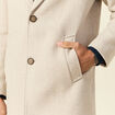 Manteau long boutonn&eacute; beige homme