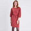 Robe droite ceinturée orange foncé femme