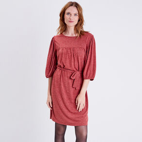 robe droite ceinturee orange fonce femme Robe droite ceinturée orange foncé femme