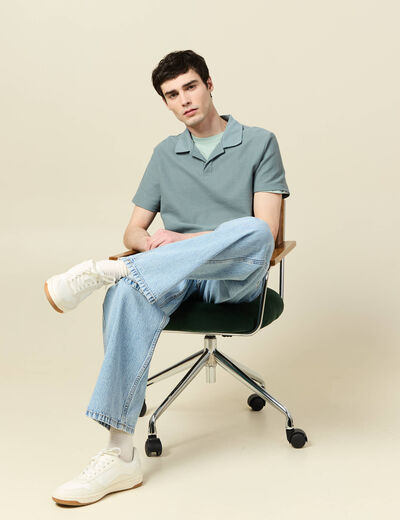 T-shirt en coton manches courtes vert pastel homme